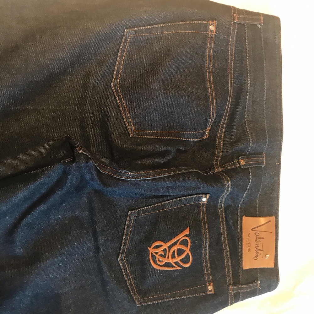 Valentino Roma Dark Navy flare bottom Jeans 100% C